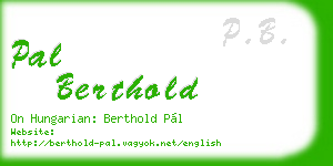 pal berthold business card